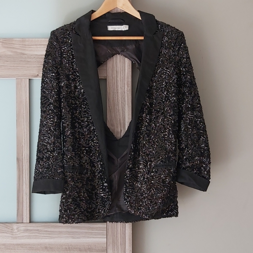 Minkpink sequin openback blazer
